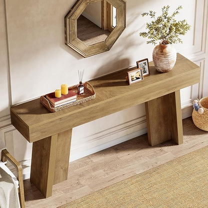 Tribesigns 70.9-Inch Long Console Table, Farmhouse Entryway Table Behind The Couch for Living Room, Hallway, Entrance, Foyer (Natural)