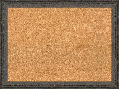 Amanti Art Natural Cork Board for Wall, 23x31 Vision Board with Brown Wood Frame, Medium Corkboard Office Decor for Home Organization, Rustic Farmhouse Corkboard Pinboard to display items for home