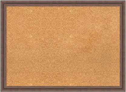 Amanti Art Natural Cork Board for Wall, 22x30 Vision Board with Brown Wood Frame, Medium Corkboard Office Decor for Home Organization, Country Rustic Corkboard Pinboard to Display Items for Home