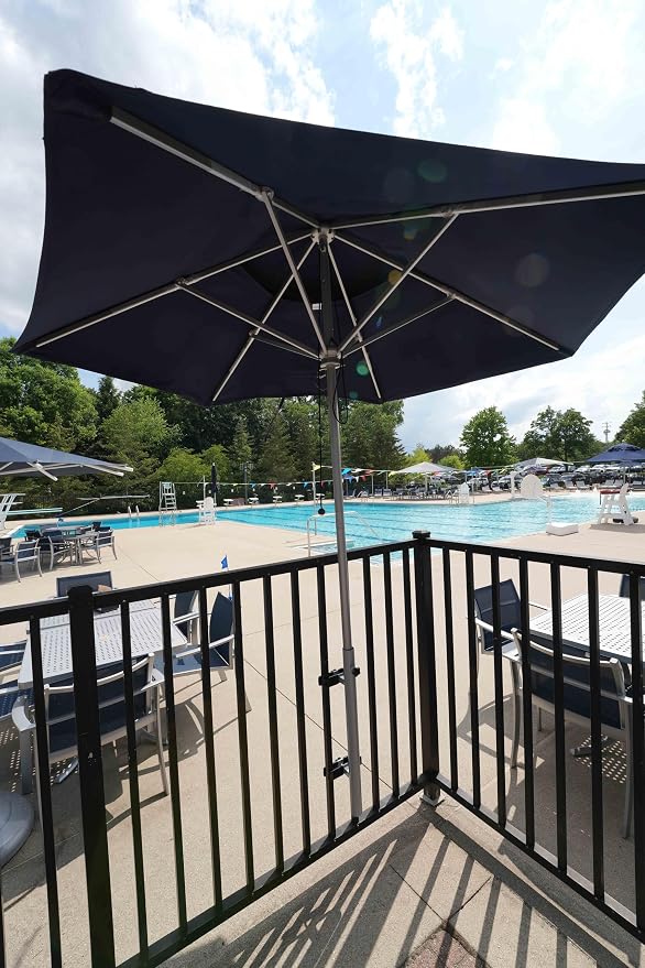 | Patio Umbrella Holder | Outdoor Umbrella Base and Mount | Attaches to Railing Maximizing Patio Space and Shade