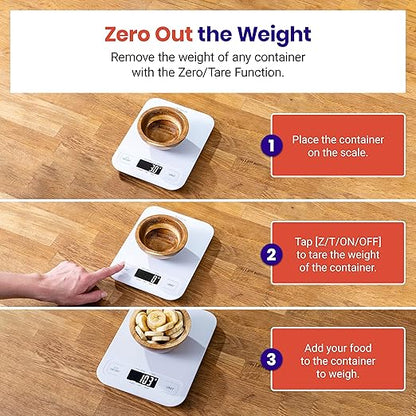 Etekcity Food Kitchen Scale, Digital Mechanical Weighing, Grams and Ounces for Weight Loss, Baking, Cooking, White