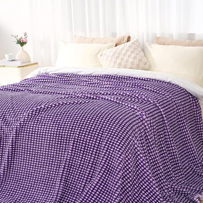 Zyrah Fleece Throws for Couch Super Soft Throw Blanket Lightweight Decorative Fuzzy Cozy Blankets for Sofa Chair Bed (C-Purple, Throw(50"x60"))