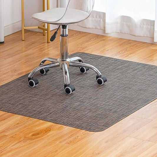 Baroyal Office Chair Mat for Hardwood Floor Under Desk Computer Rolling Chair Mat for Wood/Tile Floor Non-Slip Heavy Duty Desk Rug PVC Plastic Hard Floor Protector 45"x 53" (Dark Walnut)