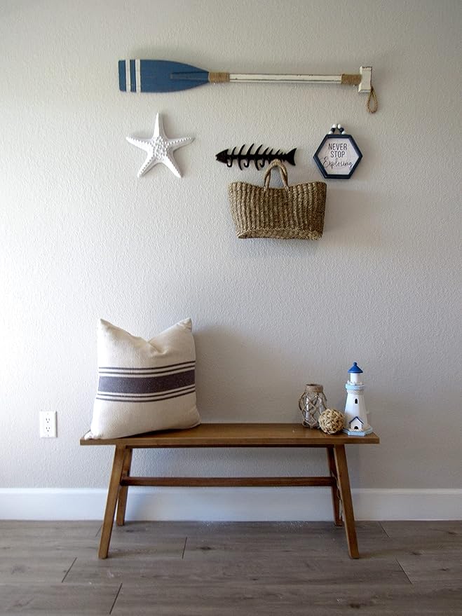 Wallcharmers Large Fish Bone Key, Leash, & Towel Holder | Nautical Home & Wall Decor