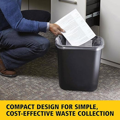 Rubbermaid Commercial Products Wastebasket/Trash Can, 7-Gallon/28-Quart, Black, Plastic, for Bedroom/Bathroom/Office, Fits Under Desk/Sink/Cabinet, Pack of 4
