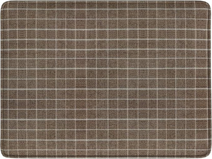 Spatial Order Home Decor | Dinah Collection Modern Storage Ottoman | Ottoman with Storage for Living Room & Bedroom(Brown Windowpane Fabric)
