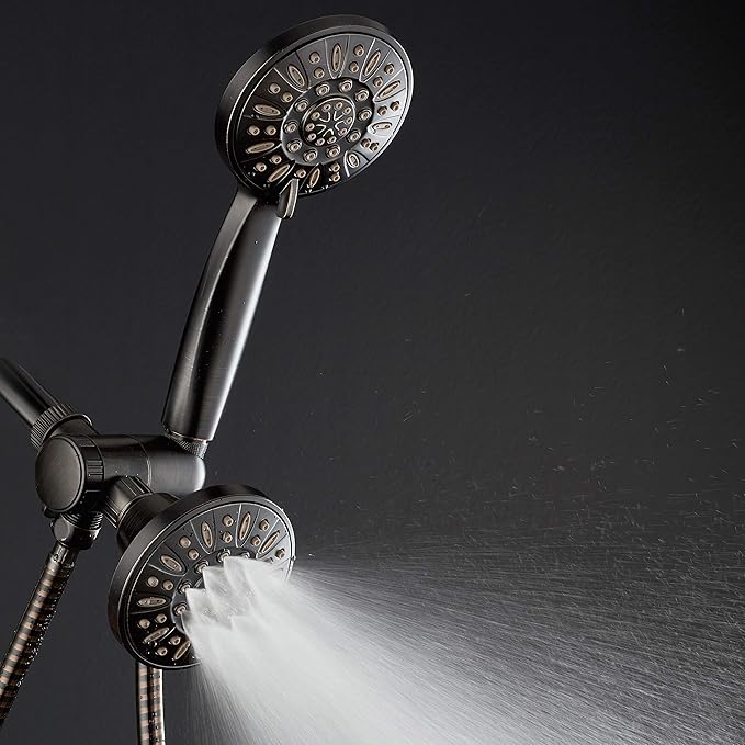 AquaDance Oil Rubbed Bronze Premium High Pressure 48 3-Way Combo for The Best of Both Worlds – Enjoy Luxurious Rain Head and 6-Setting Hand Held Shower Separately or Together