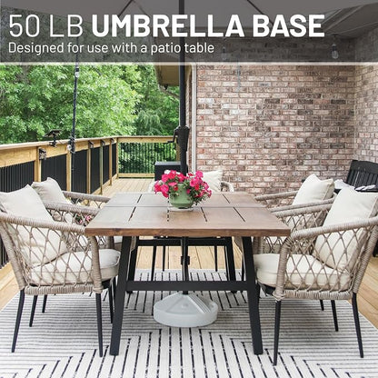 US Weight Durable 50 Pound Fillable Umbrella Base Designed to be Used with a Patio Table