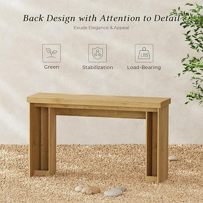 Huuger 54 Inch Entryway Table, Retangular Console Table with Storage, Farmhouse Sofa Table Behind The Couch, Long for Entrance, Hallway, Foyer, Living Room, Natural
