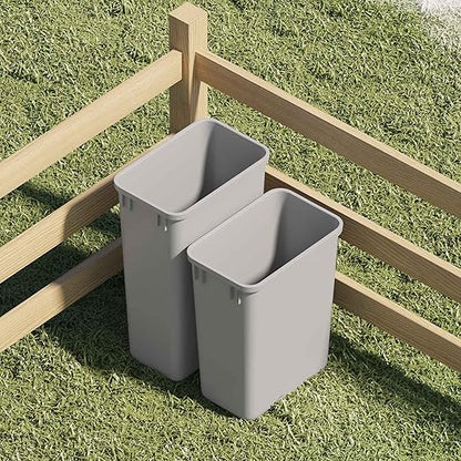 Dowell 50L Wastebasket Trash Container, 52.8Qt/13.2Gal, Plastic, Stackable, for Kitchen/Bathroom/Office, Fits Under Sink/Desk (Grey 4000 50 04)