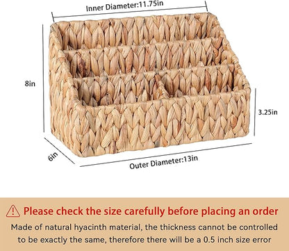 DINGTAI Natural Farmhouse Desk Organizers and Storage, Large Countertop Mail Holder, Tabletop Organizer (Water Hyacinth)
