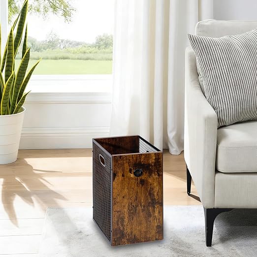 Small Trash Can 4.5 Gallon, Trash Bin, Industrial Garbage Can with Handle, Metal Mesh Waste Basket for Kitchen, Home Office, Bedroom, Living Room