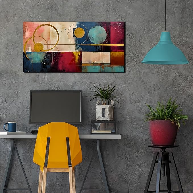 Abstract Canvas Wall Art Modern Living Room Bedroom Home Office Wall Decor Dark Color Abstract Picture Large Framed Canvas Prints Ready to Hang Size 24x48