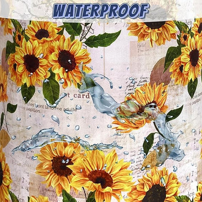Vintage Sunflowers Laundry Basket Oxford Cloth Foldable Yellow Floral Laundry Hamper With Handle Portable Clothes Storage Organizer Basket 18.9x16.5 Inch Laundry Bag For Laundry Room/Bedroom/Bathroom