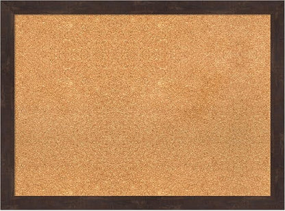 Amanti Art Natural Cork Board for Wall, 23x31 Vision Board with Brown Wood Frame, Medium Corkboard Office Decor for Home Organization, Rustic Farmhouse Corkboard Pinboard to display items for home