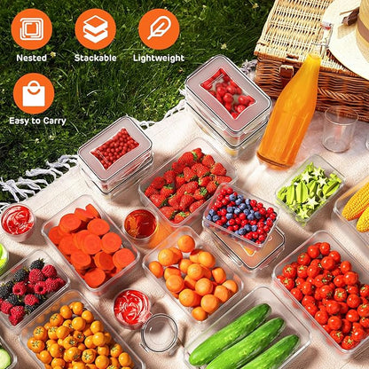 52 PCS Food Storage Container with Lid (26 Lids & 26 Containers) - Airtight Leakproof Plastic Kitchen Organization Set Reusable Microwave/Freezer/Dishwasher Safe Meal Prep Container with Label & Pen
