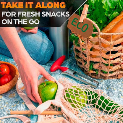 Apple Corer Tool – Stainless Steel Apple Core Remover with Durable Plastic Handle – Comfortable Grip, Easy to Use, Dishwasher Safe & Long-Lasting | Works for Apples, Pears, Tomatoes, Peppers & More