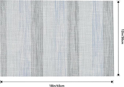 Leetaltree LightSteel Blue Placemats Set of 6 - Heat Resistant Non-Slip Place mats for Dining Table, Washable Durable PVC Vinyl Woven Table Mats（LightSteel Blue, 6）