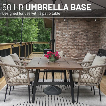 US Weight Durable 50 Pound Fillable Umbrella Base Designed to be Used with a Patio Table