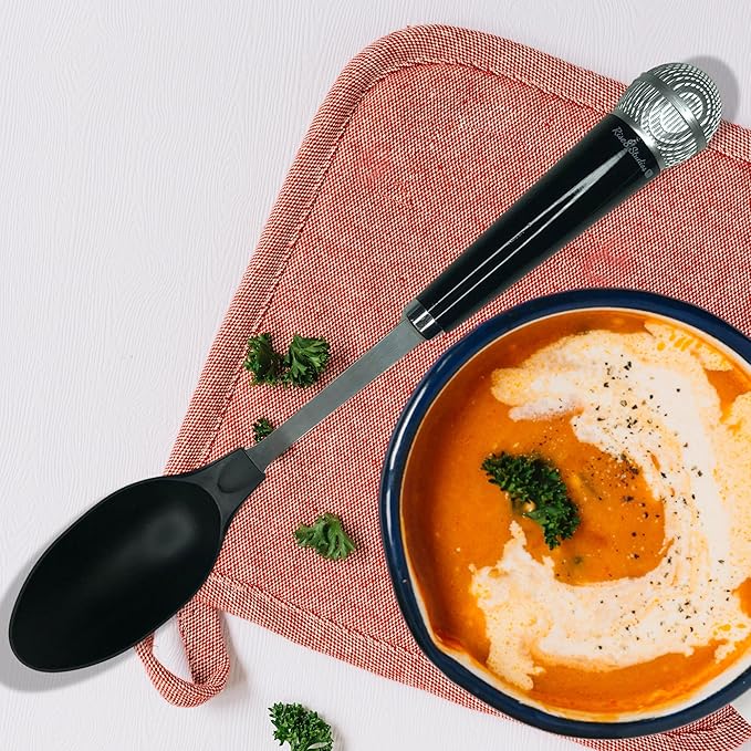 Rise8 Studios Microphone Spoon Kitchen Utensil - Fun Novelty Cooking Gadget & Unique Gift for Musicians, Singers, Karaoke Stars - Music Themed Housewares