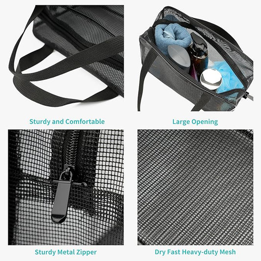 REDSINDA Mesh Shower Caddy Bag for Bathroom Gym Camping Portable Travel Mesh Toiletry Bag for Women Men