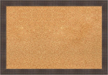 Amanti Art Natural Cork Board for Wall, 18x26 Vision Board with Brown Wood Frame, Medium Corkboard Office Decor for Home Organization, Rustic Farmhouse Corkboard Pinboard to display items for home