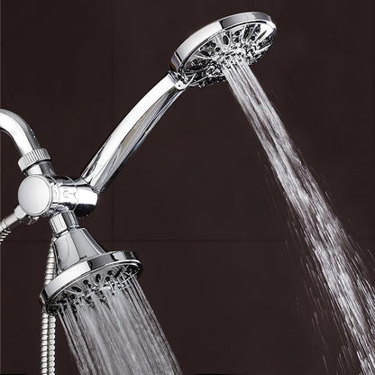 AquaDance Total Chrome Premium High Pressure 48-setting 3-Way Combo for The Best of Both Worlds – Enjoy Luxurious 6-setting Rain Shower Head and 6-Setting Hand Held Shower Separately or Together