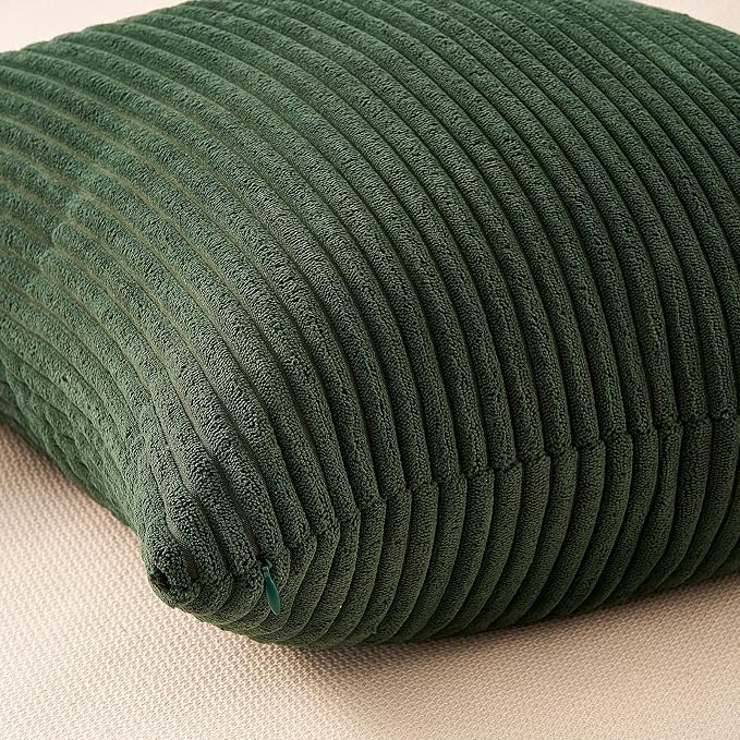 Topfinel 16x16 Inch Set of 4 Green Rust Throw Pillow Covers Boho Farmhouse Cushion Covers Soft Corduroy Fall Home Decor for Couch Bed Sofa Living Room