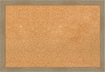 Amanti Art Natural Cork Board for Wall, 18x26 Vision Board with Brown Wood Frame, Medium Corkboard Office Decor for Home Organization, Casual Corkboard Pinboard to display items for home organization