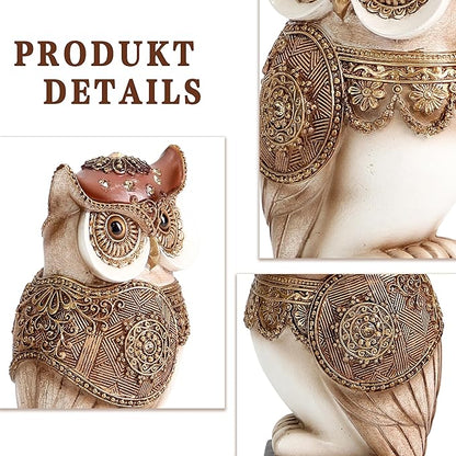 Owl Statue for Home Decor Accents, Shelf Bookshelf Table Office Living Room Decor Owl Figurine, Ideal Gifts for Bird Lovers, Antique Golden Color
