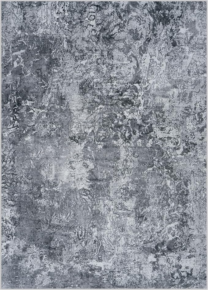 10x14 Area Rugs for Living Room Rug Washable: Abstract Large Rug Indoor Modern Carpet Non Slip for Dining Room Bedroom Nursery Home Office Black