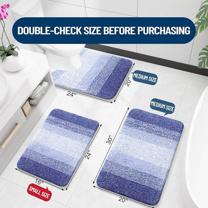 OLANLY Bathroom Rugs Mat 30x20, Extra Soft Absorbent Microfiber Bath Rugs, Rubber Backing, Quick Dry, Machine Washable Bath Mats for Bathroom Floor, Tub and Shower, Home Decor Accessories, Blue-Violet