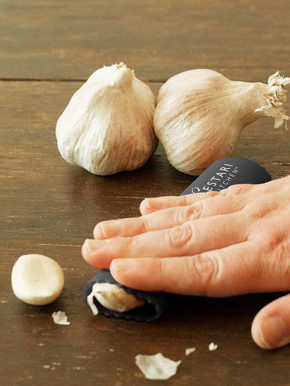 Premium Garlic Peeler - Silicone Easy Roll Garlic Roller Tube - Sturdy Thick Odor Free Silicone - Removes Garlic Peels in Seconds - Peels Multiple Cloves - BPA Free - Black