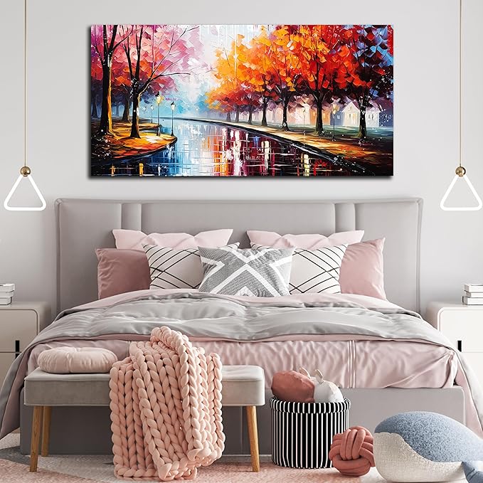 Large Canvas Wall Art for Living Room Bedroom Home Office Road Trees Landscape Picture Framed Canvas Prints Modern Artwork Ready to Hang Size 30x60