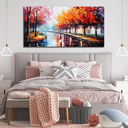 Large Canvas Wall Art for Living Room Bedroom Home Office Road Trees Landscape Picture Framed Canvas Prints Modern Artwork Ready to Hang Size 30x60