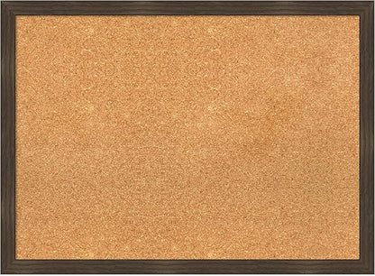 Amanti Art Natural Cork Board for Wall, 22x30 Vision Board with Brown Wood Frame, Medium Corkboard Office Decor for Home Organization, Casual Corkboard Pinboard to display items for home organization