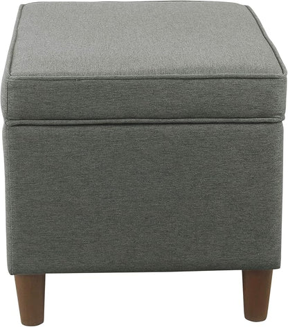 Spatial Order Home Decor | Dinah Collection Modern Storage Ottoman | Ottoman with Storage for Living Room & Bedroom (Cool Light Gray)