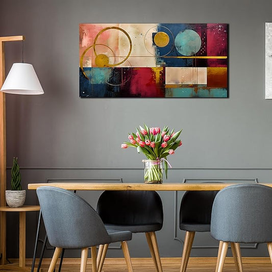 Abstract Canvas Wall Art Modern Living Room Bedroom Home Office Wall Decor Dark Color Abstract Picture Large Framed Canvas Prints Ready to Hang Size 24x48