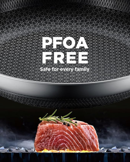 Non Stick Frying Pans, 12-inch with Lid, Hybrid Frying Pans Nonstick Upgrade,non stick Skillets Stainless Steel, Dishwasher & Oven-Safe, Induction Compatible Cooking Pan, PFOA Free Cookware