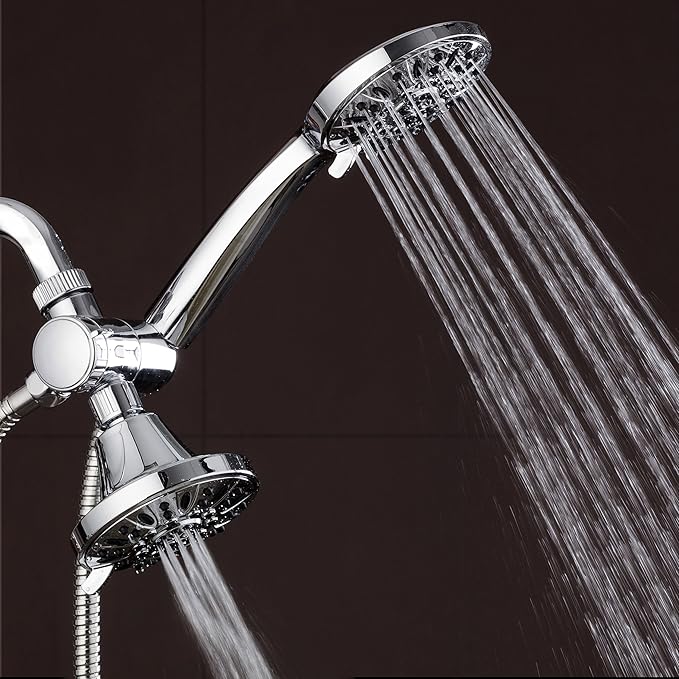 AquaDance Total Chrome Premium High Pressure 48-setting 3-Way Combo for The Best of Both Worlds – Enjoy Luxurious 6-setting Rain Shower Head and 6-Setting Hand Held Shower Separately or Together