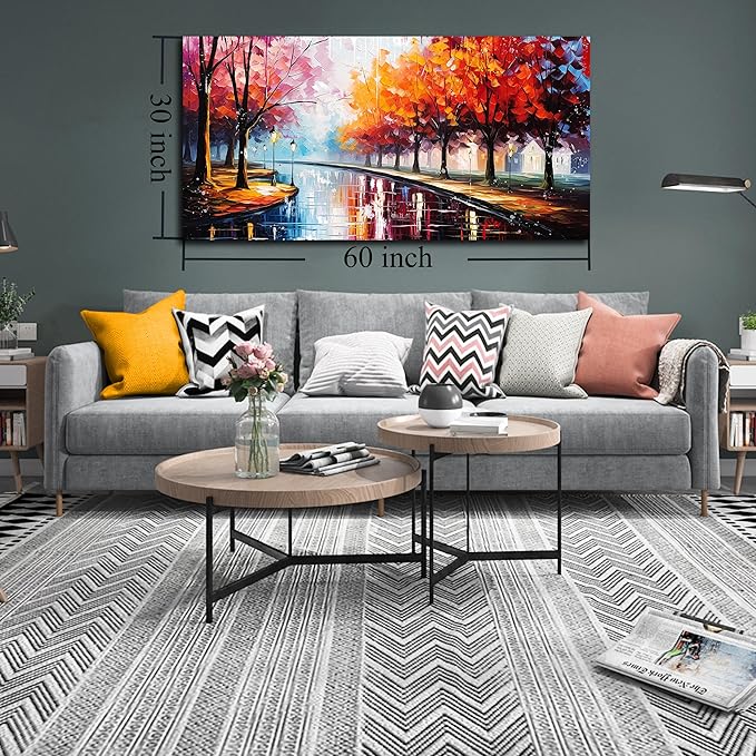 Large Canvas Wall Art for Living Room Bedroom Home Office Road Trees Landscape Picture Framed Canvas Prints Modern Artwork Ready to Hang Size 30x60