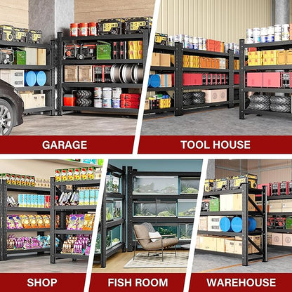 2000LBS Heavy Duty Garage Shelving Units,40" Wide & Deep Storage Shelves,Metal Garage Shelves,Large Storage Rack,Steel Shelf,Industrial Shelving for Shop,Warehouse,Basement,40" W x 20" D x 60" H