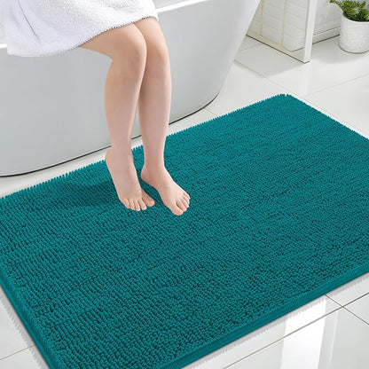 OLANLY Large Bathroom Rugs 44x32, Extra Soft Absorbent Chenille Bath Rugs, Rubber Backing Quick Dry, Machine Washable Bath Mats for Bathroom Floor, Tub and Shower, Home Decor Accessories, Deep Lake