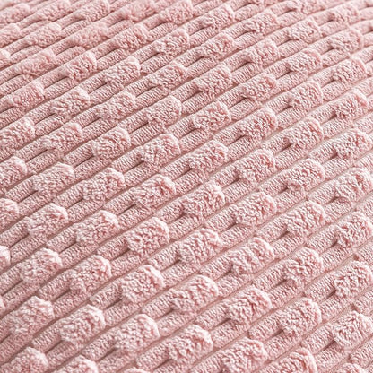 Set of 4 Light Pink Decorative Throw Pillow Covers 22x22 Inch Corduroy Pillow Covers for Bed Couch Sofa Living Room Soft Square Cushion Cases
