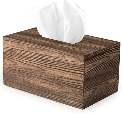 Ilyapa Wood Tissue Box Cover Rectangular - Rustic Farmhouse Wooden Tissue Holder