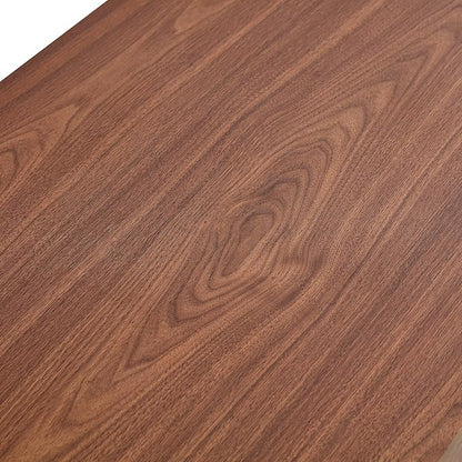 LKTART 39.37" Coffee Table with Storage, 2-Tier Mid Century Rectangular Accent Table with Thick Tabletop, Rustic Style Cocktail, Center Table for Living Room, Office, Apartment (Walnut)