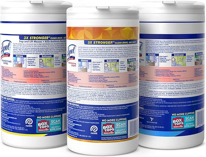 LYSOL Disinfecting Wipes, All Purpose Cleaner, Multi-Surface Antibacterial Cleaning Wipes, Household Cleaning Supplies, Dorm Essentials, Lemon + Crisp Linen + Mango & Hibiscus Scent, 80 ct. (3 Pack)