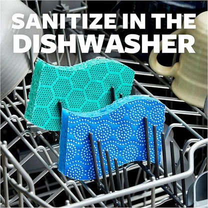 Scotch-Brite Scrub Dots Non-Scratch Scrub Sponges, Sponges for Cleaning Kitchen, Bathroom, and Household, Non-Scratch Sponges Safe for Non-Stick Cookware, 24 Scrubbing Sponges