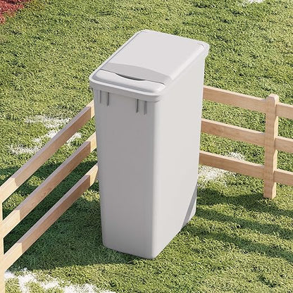 Dowell 50Qt Waste Trash Container, 13Gal, Plastic, Stackable, for Kitchen/Bathroom/Office, Fits Under Sink/Desk (Grey 4000 50 04-2 Pack)