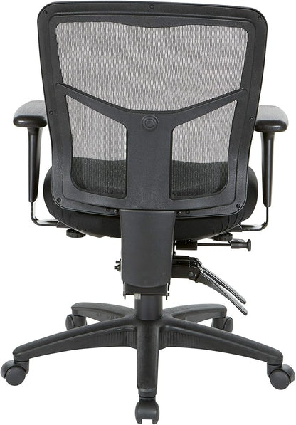 Office Star ProGrid Breathable Mesh Manager's Office Chair with Adjustable Seat Height, Multi-Function Tilt Control and Seat Slider, Mid Back, Coal FreeFlex Fabric